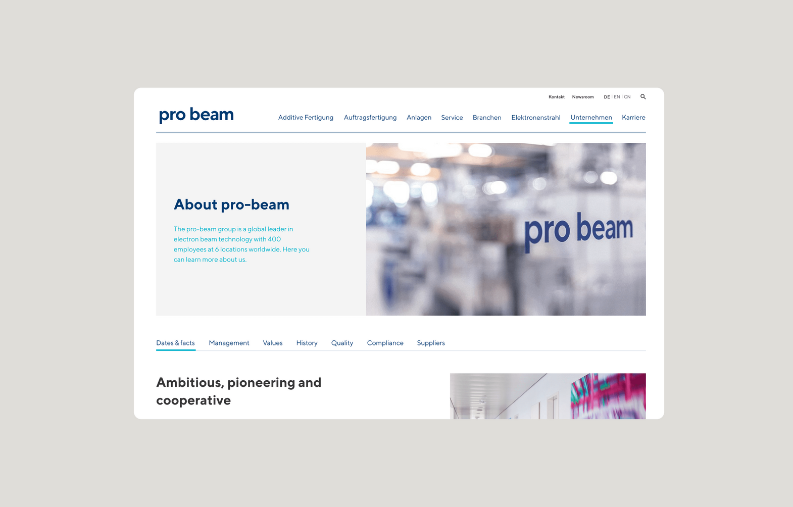 Website – Digital Design für pro-beam